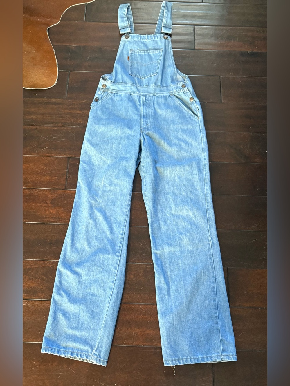 Vintage 1970’s Levi's Light Blue Denim Women's Overalls w/Orange Tab